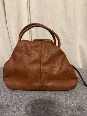 Classic Brown Leather Top-Handle Women's Bag